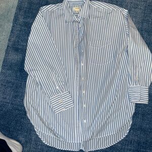 Maeve Blue and White Striped Button Down Shirt